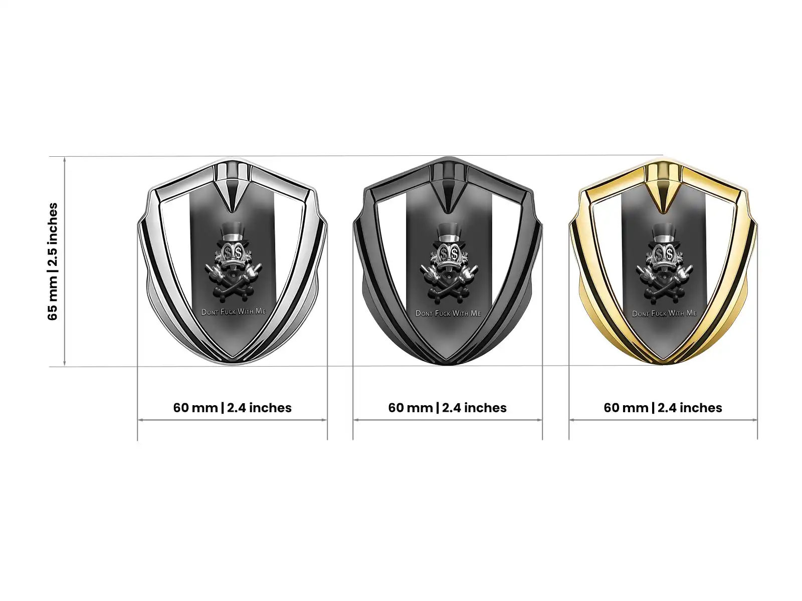 Domed Emblem Badge Stainless Steel Alloy 3D